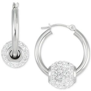 Macy's 10k White Gold Crystal Fireball Earrings